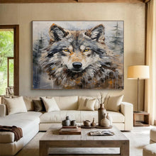 Load image into Gallery viewer, Textured Wolf Portrait Abstract acrylic painting DLZ078