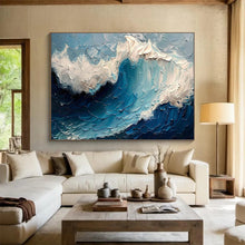 Load image into Gallery viewer, Textured Wave Painting on Canvas - “Powerful Ocean Waves” DKH766