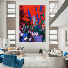 Load image into Gallery viewer, “Bold Color - Contrast Flower Garden” – Vibrant Floral Painting with Striking Color Choices DTP100