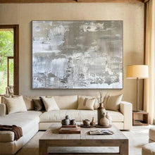 Load image into Gallery viewer, Silver - Gray Abstract Art for Modern Monochrome Home & Art Gallery LargeART0852