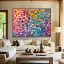 Load image into Gallery viewer, Hand - painted Massive Colorful Heart Mosaic Acrylic Art for Playful Family Rooms LargeART1759