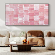 Load image into Gallery viewer, Large - Scale Hand - painted Pink Textured Tiles Acrylic Art for Feminine - Inspired Bedrooms LargeART0178