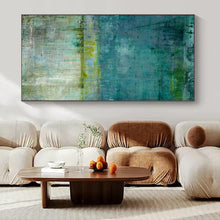 Load image into Gallery viewer, Large - Scale Hand - painted Teal & Green Textured Layers Acrylic Art for Nature - Loving Offices LargeART0182