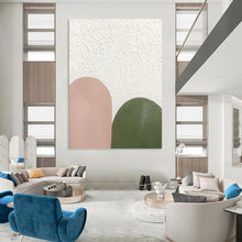 Load image into Gallery viewer, “Pastel Arches in Pink and Green” - Pink, Green Abstract Art on Canvas DKH1175