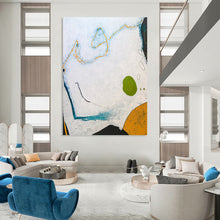 Load image into Gallery viewer, “Nature - Inspired Abstract” - White, Blue, Green, Orange Abstract Art on Canvas DKH1110