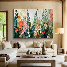 Load image into Gallery viewer, Textured Floral “Garden Blossom” Painting on Canvas, Nature - Inspired Wall Art DKH801