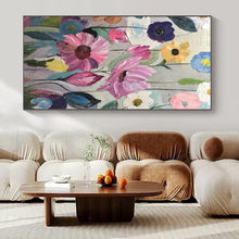 Load image into Gallery viewer, Colorful Floral Abstract Canvas Painting, Suited for Bohemian Living Room & Cheerful Café LargeART1306
