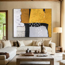 Load image into Gallery viewer, Warm - Toned Abstract Painting on Canvas: Textured Geometric Abstraction DKH574