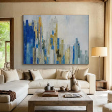 Load image into Gallery viewer, Hand - painted Abstract Cityscape Acrylic Art for Urban Loft Decor LargeART1659