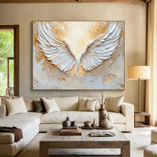 Load image into Gallery viewer, Textured White Wings Abstract Painting On Canvas DKH455