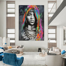 Load image into Gallery viewer, “Colorful Graffiti - Style Portrait” - Street - Art Inspired Art on Canvas DKH1645