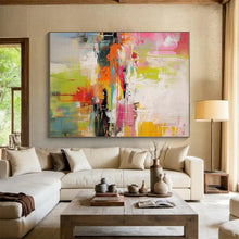 Load image into Gallery viewer, Bright Color Chaos Abstract Art - Ideal for Modern Art Gallery & Energetic Fitness Studio LargeART0697