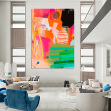 Load image into Gallery viewer, Colorful Abstract Collage Art, Perfect for Creative Co - working Space & Eclectic Living Room LargeART2010