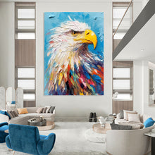 Load image into Gallery viewer, “Vibrant Eagle: Colorful Avian Majesty” Abstract Painting on Canvas, Patriotic Home Office Statement DKH1060