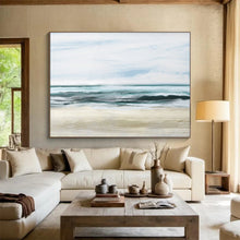 Load image into Gallery viewer, Soft Blue Ocean Wave Abstract Abstract acrylic painting DLZ128