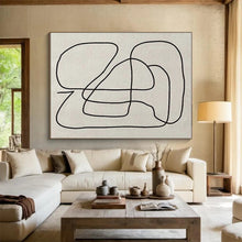 Load image into Gallery viewer, Minimalist Black Line Art – Perfect for Modern Studio Apartment & Art - focused Office LargeART0682