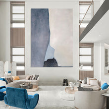 Load image into Gallery viewer, “Grey and White Geometric Abstract” - Minimalist Abstract Art on Canvas DKH1539