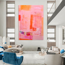 Load image into Gallery viewer, Pink & Orange Abstract Painting, Suited for Modern Dining Room & Creative Studio LargeART1868
