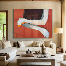 Load image into Gallery viewer, Hand - painted Large - dimension Orange - Background Collage Acrylic Art for Bold Living Rooms LargeART1783