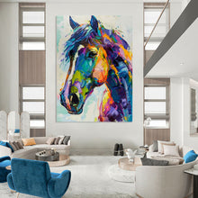 Load image into Gallery viewer, Expressionist Animal Art, Vibrant Color - Blended Painting for Equestrian Lounge & Creative Office LargeART2239