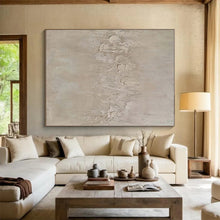 Load image into Gallery viewer, Minimalist Textured Beige Acrylic Art - Suited for Scandinavian - inspired Hallway & Minimalist Gallery LargeART0579