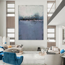 Load image into Gallery viewer, “Purple - Hued Horizons” - Purple, Grey Abstract Landscape on Canvas DKH1224