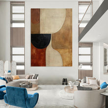 Load image into Gallery viewer, Neutral - Toned Geometric Abstract - Great for Mid - Century Living Room & Office Lounge LargeART2365