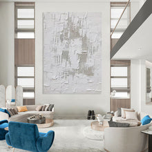 Load image into Gallery viewer, “Textured White Abstraction” Abstract Painting on Canvas, Minimalist Gallery Accent DKH1063