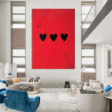 Load image into Gallery viewer, Red & Black Minimalist Abstract Art, Suited for Edgy Living Room & Bold Bedroom LargeART1935
