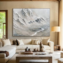 Load image into Gallery viewer, Textured Monochromatic Mountain Abstract Painting On Canvas DKH457