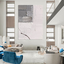 Load image into Gallery viewer, “Gray Patchwork” – Textured gray blocks on white, peeling paint effect DTP361