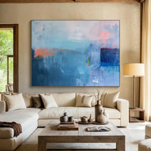 Load image into Gallery viewer, Layered Blue - Toned Abstract Painting DKH478