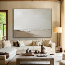 Load image into Gallery viewer, Hand - painted Minimalist Beach Scene Acrylic Art for Serene Bedroom Decor LargeART1658