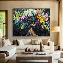 Load image into Gallery viewer, Colorful Tree “Whimsical Growth” Painting on Canvas, Fantasy Landscape Art DKH825
