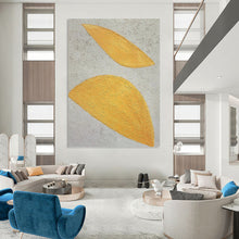 Load image into Gallery viewer, “Golden Leaves” - Textured Leaf Impressions, Great for Luxury Bedroom Glow, Abstract Painting on Canvas DKH1074