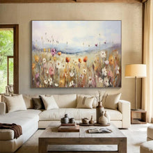 Load image into Gallery viewer, Hand - painted Wildflower Meadow Landscape Acrylic Art for Bohemian - Style Sunrooms LargeART1699