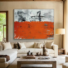 Load image into Gallery viewer, Oversized Orange and Gray Abstract Divide Acrylic for Modern Office & Edgy Art Gallery LargeART0315