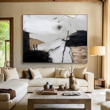 Load image into Gallery viewer, Oversized Black - White Minimalist Abstract Acrylic Art for Office Wall Display LargeART0255