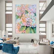 Load image into Gallery viewer, Pastel & Gold Floral Abstract Painting, Ideal for Bright Bathroom & Charming Bedroom LargeART2111