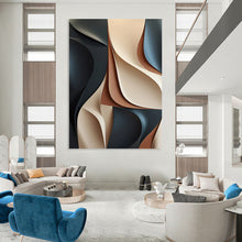 Load image into Gallery viewer, “3D - Like Neutral Curves” Abstract Painting on Canvas, Modern Foyer Decor DKH1023