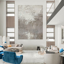 Load image into Gallery viewer, “Grey Textured Concrete - like Art” - Rustic Abstract Art on Canvas DKH1500