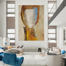 Load image into Gallery viewer, Mixed - Media Collage Portrait, Earth - Toned Textured Art for Bohemian Bedroom & Artistic Study LargeART2221
