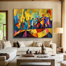 Load image into Gallery viewer, Colorful Abstract Figures Painting on Canvas - “Joyful Dancers” DKH768