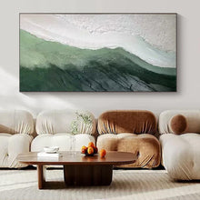 Load image into Gallery viewer, Textured Green and White Abstract Art for Coastal Home Hallway & Art - focused Spa LargeART0938