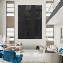 Load image into Gallery viewer, Monochromatic Black Abstract Painting, Perfect for Moody Art Gallery Corner & Sophisticated Home Office LargeART1927