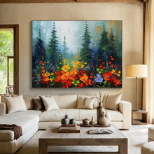 Load image into Gallery viewer, Forest Floral “Mystic Meadow” Painting on Canvas, Enchanted Landscape Art DKH832