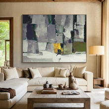 Load image into Gallery viewer, Gray - Toned Geometric Abstract Painting On Canvas DKH365