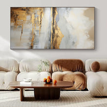 Load image into Gallery viewer, Golden Landscape Abstract Canvas Painting, Suited for Serene Living Room & Art - Inspired Hotel Suite LargeART1256