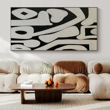 Load image into Gallery viewer, Black - White Curved Abstract Acrylic Art, Great for Music Room & Creative Studio LargeART0989