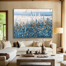 Load image into Gallery viewer, “Seaside Wildflowers” - Abstract Acrylic Depicting Coastal Flora, Suits Beach House and Sunroom DLZ203